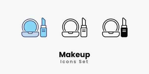 Makeup icons vector set stock illustration.