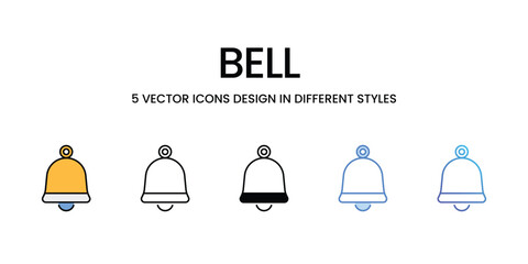 Bell icons vector set stock illustration.