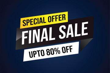 Special offer final sale tag. Banner design template for marketing. Special offer promotion or retail. background banner modern graphic design for store shop, online store, website, landing page

