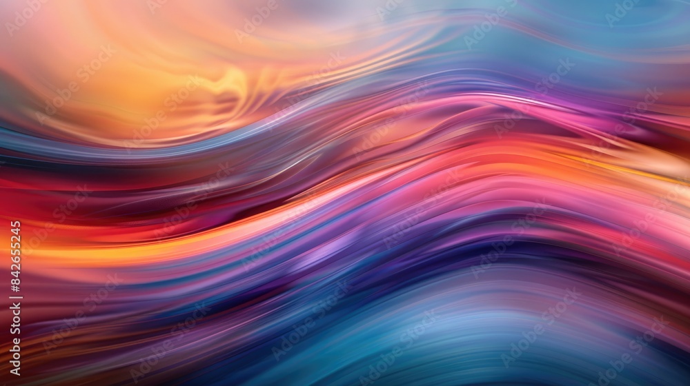 Aufkleber abstract background with blurred and striped waves in multiple colors