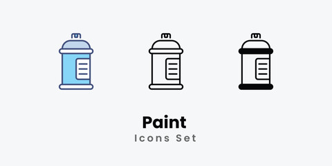 Paint icons vector set stock illustration.