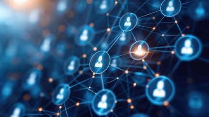 human resource and world wide web concept. recruitment management. business idea, virtual screen blend