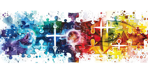 The Cosmic Puzzle: Religions as Pieces in a Universal Puzzle - Picture different religions as pieces in a cosmic puzzle, each contributing to the larger picture of humanity's spiritual quest