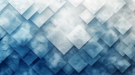 White and blue geometric abstract background with rhombuses top view, tile pattern, background wallpaper