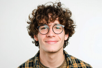 Fototapeta premium a man with glasses and a plaid shirt