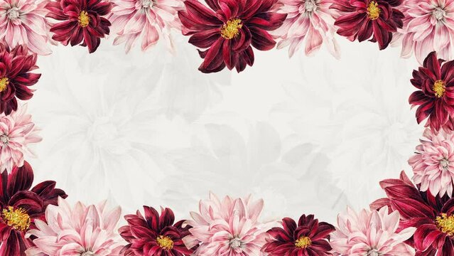 Red and Pink Vintage Floral Background, Elegant Luxury Invitation Wedding Background