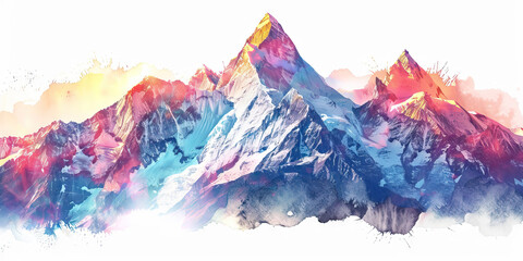 Obraz premium The Sacred Mountain: Religions as Peaks in a Global Mountain Range - Picture different religions as peaks in a mountain range, each offering a unique perspective and path to spiritual enlightenment