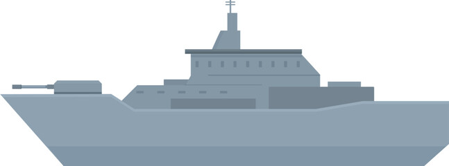 Military ship sailing on water, armed forces protecting country borders © nsit0108