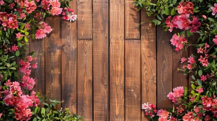 Naklejka premium A Floral Embrace of Wooden Serenity