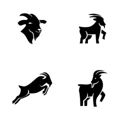 Goat simple black logo icon design illustration template