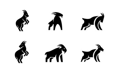Goat simple black logo icon design illustration template