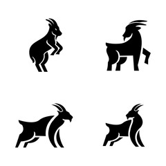 Goat simple black logo icon design illustration template