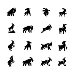 Goat simple black logo icon design illustration template