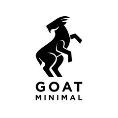 Goat simple black logo icon design illustration template