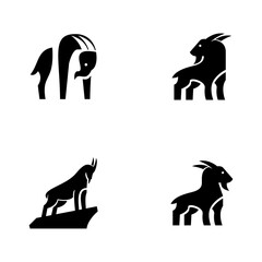 Obraz premium Goat simple black logo icon design illustration template