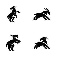 Naklejka premium Goat simple black logo icon design illustration template