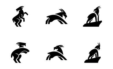 Goat simple black logo icon design illustration template