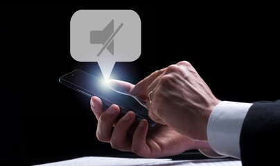 Silent mode icon activated on app