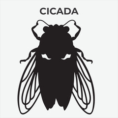 A Clear and Bold Cicada Silhouette for Versatile Applications. Vector Illustration