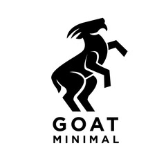 Goat simple black logo icon design illustration template