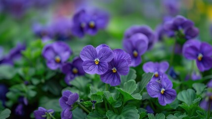 Obraz premium A detailed photograph of petite violet blooms in the garden