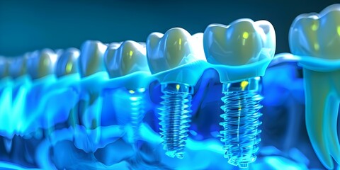 Blurry dental implant background with space for text professional dental concept. Concept Dental Implant, Blurry Background, Space for Text, Professional Concept