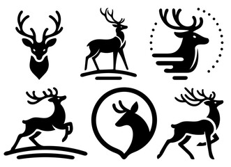 Deer Logo, Ideal for Wildlife and Nature Themes - Flat Vector Illustration