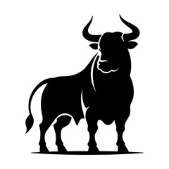 Bull Silhouette, Perfect for Strength and Power Themes - Flat Vector Illustration