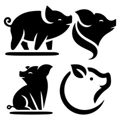 Pig Logo: Swine Symbol, Farm Branding, Flat Vector Design