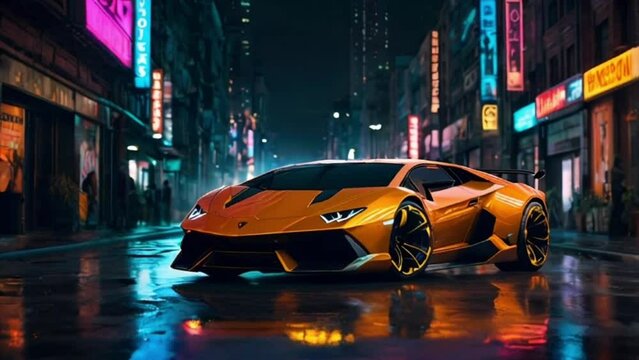 Lamborghini in the modern city