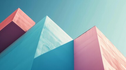Fototapeta premium Minimalistic Abstract Architecture Desktop Wallpaper, Geometric Shapes, Monochromatic color, Modern Simplicity, landscape design, banner design, brochure, pattern design, web, wallpaper, background te