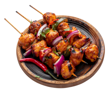 Assorted Skewers Delicious Grilled Meat and Vegetables for BBQ and Outdoor Cooking on transparent background 