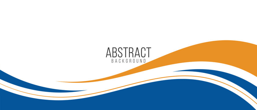 Blue and orange business wave banner background