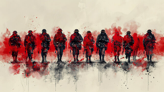 World War One German soldiers illustration. Generated by AI