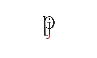 PJ, JP, J, P Abstract Letters Logo Monogram	
