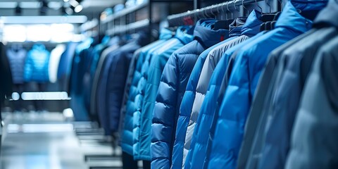 Fototapeta premium Fashionable sportswear collection displayed in trendy store setting. Concept Fashion, Sportswear, Collection, Trendy Store, Display