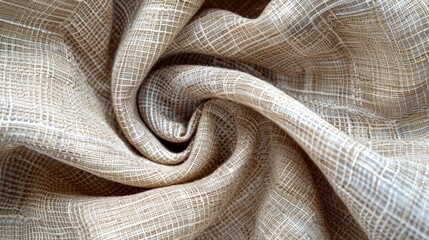 Fototapeta premium Beige Fabric Background with Natural Fibers Cotton and Linen Material Ideal for Upholstery Fashion Design and Sewing Tasks