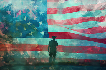 American flag. Celebrating 4th of July Independence Day, Memorial Day, USA