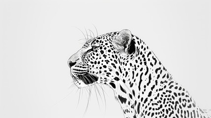 Leopard Outlines Against a White Background
