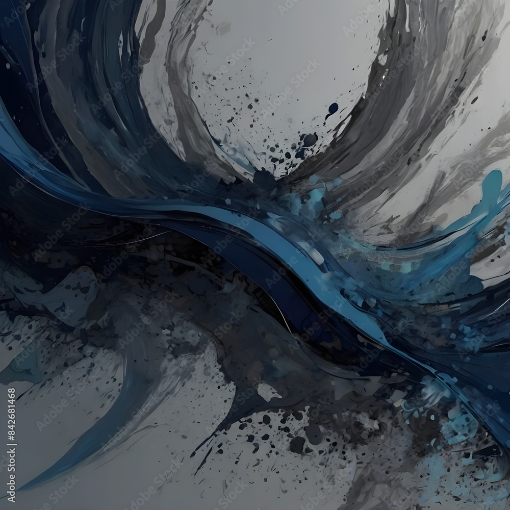 Fototapete modern artistic horizontal header with dark gray, ash gray and very dark blue colors. graphic with s