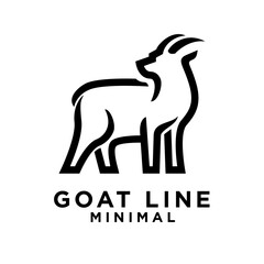 Goat Line Logo icon design illustration template