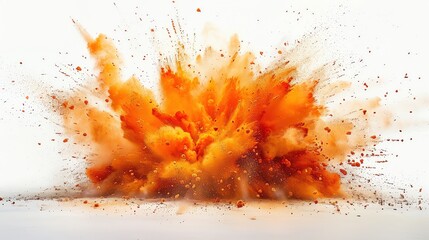 A vibrant orange explosion of color against a clean white background.