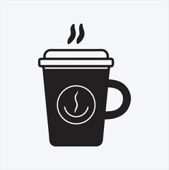 coffee cup silhouette Line art vector illustration