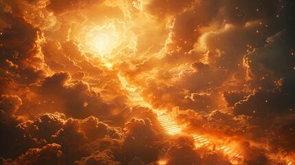 Heavenly Stairs Leading to the Golden Gates of Heaven