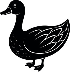        Beautiful duck silhouette vector illustration.
