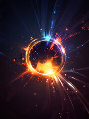 background dark flare with Generative AI Techonology.	
