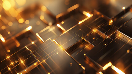 A bright, shiny, and colorful image of a pattern of squares and rectangles