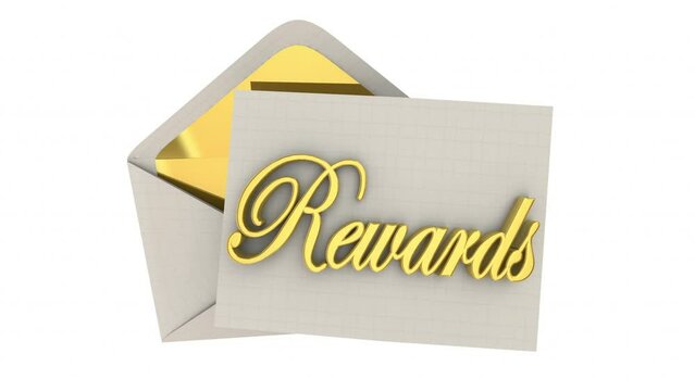 Rewards Envelope Note Delivery Mail Benefits Offer Incentive 3d Animation