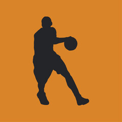 Flat design basketball player silhouette illustration