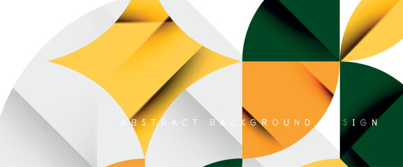 Minimal geometric elements on white. Petals, round triangles, star